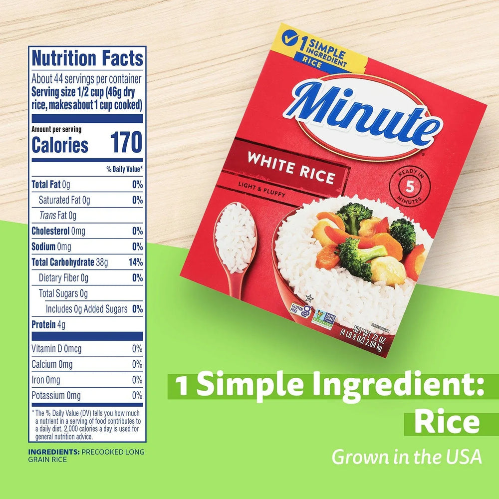 Minute Instant Light and Fluffy White Rice, 72oz. - USA MEGA SHOP