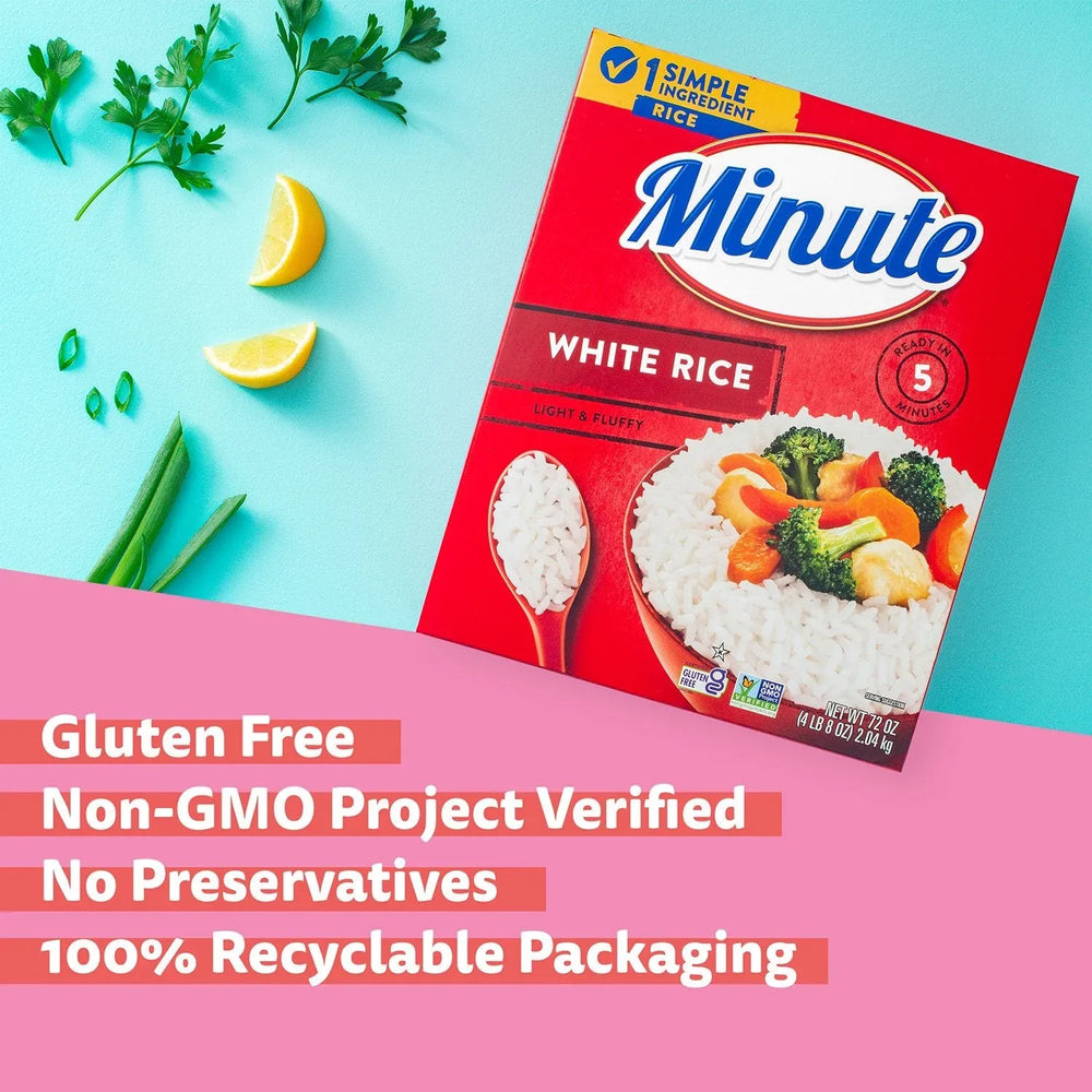 Minute Instant Light and Fluffy White Rice, 72oz. - USA MEGA SHOP
