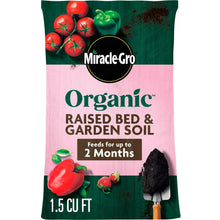 Organic raised bed & garden soil bag, Miracle-Gro brand, 1.5 cu ft
