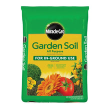 Garden soil bag, green and yellow, for in-ground use