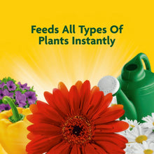 Flower promotional graphic with green watering can and liquid concentrate