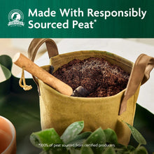 Miracle-Gro Organic Indoor Potting Mix bag with peat-sourcing claim