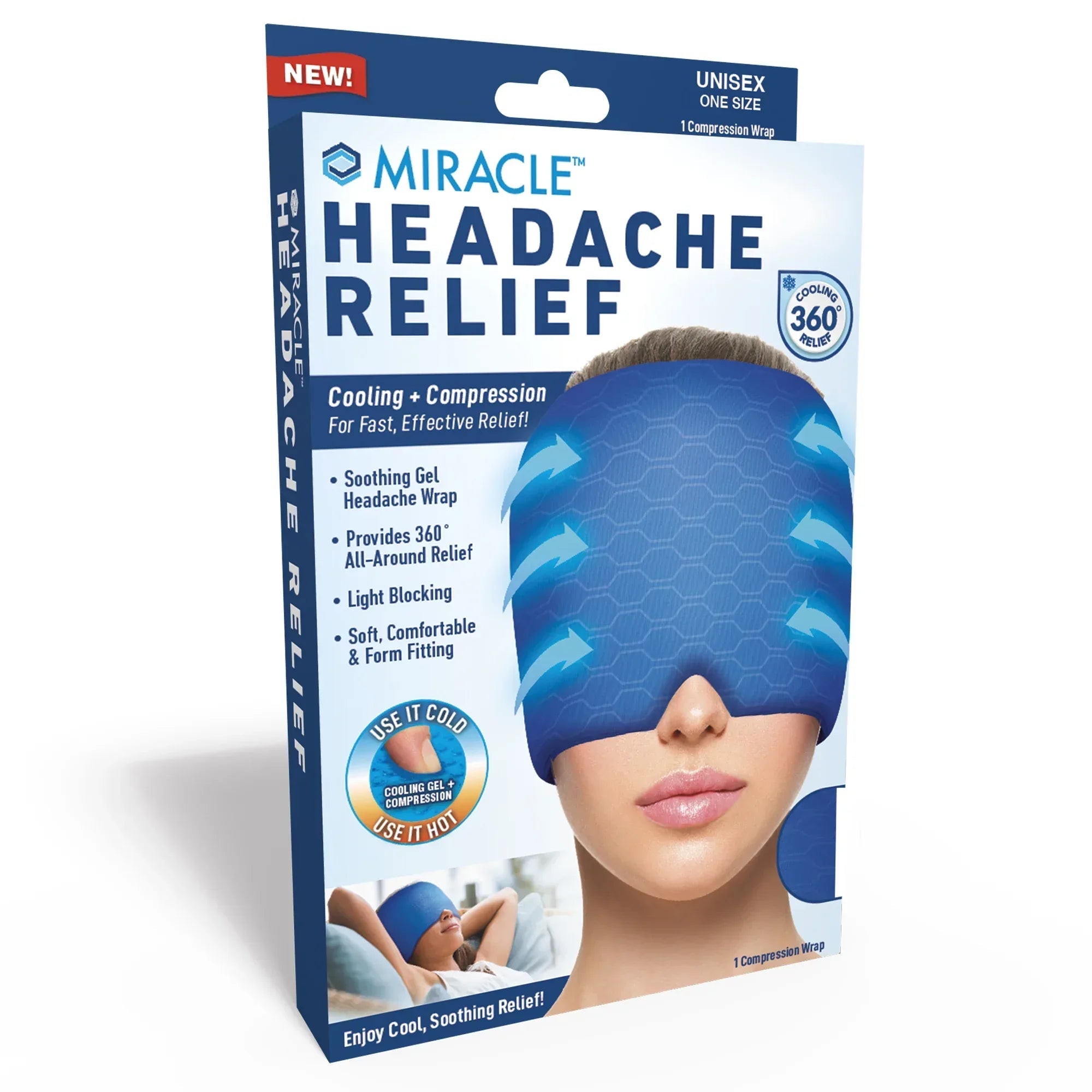Miracle Back Relief Gel-Infused Compression Wrap, 360-Degree Neck, Shoulder & Back Support