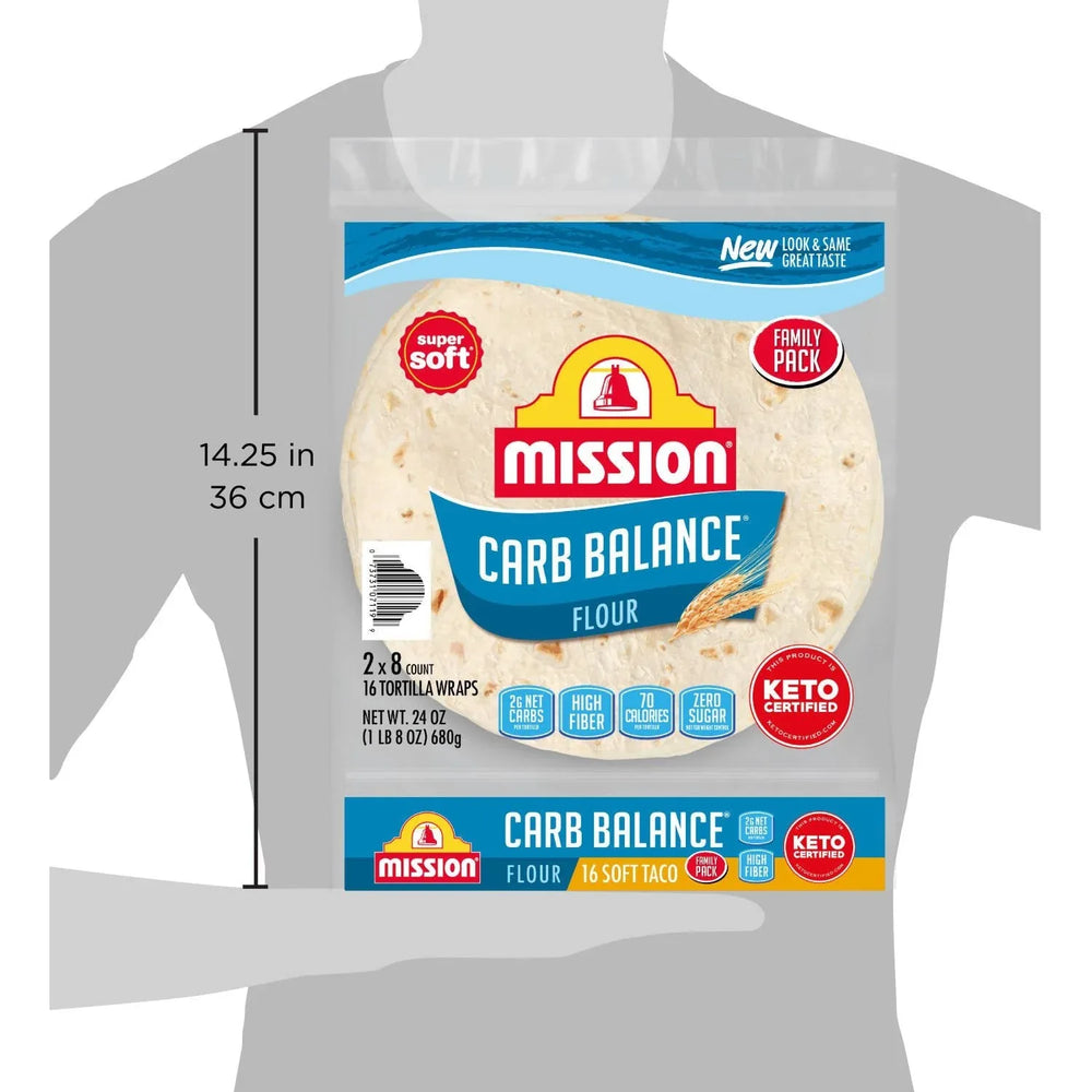 Mission Carb Balancen 8" Soft Taco Flour Tortillas, 16 ct. - USA MEGA SHOP