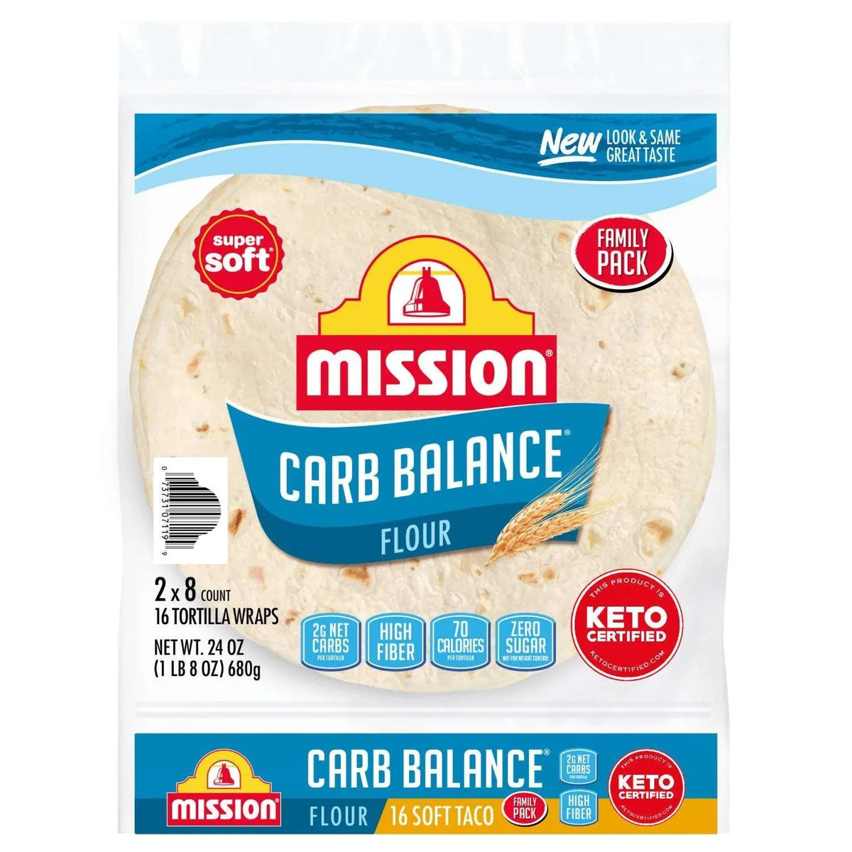 Mission Carb Balancen 8" Soft Taco Flour Tortillas, 16 ct. - USA MEGA SHOP