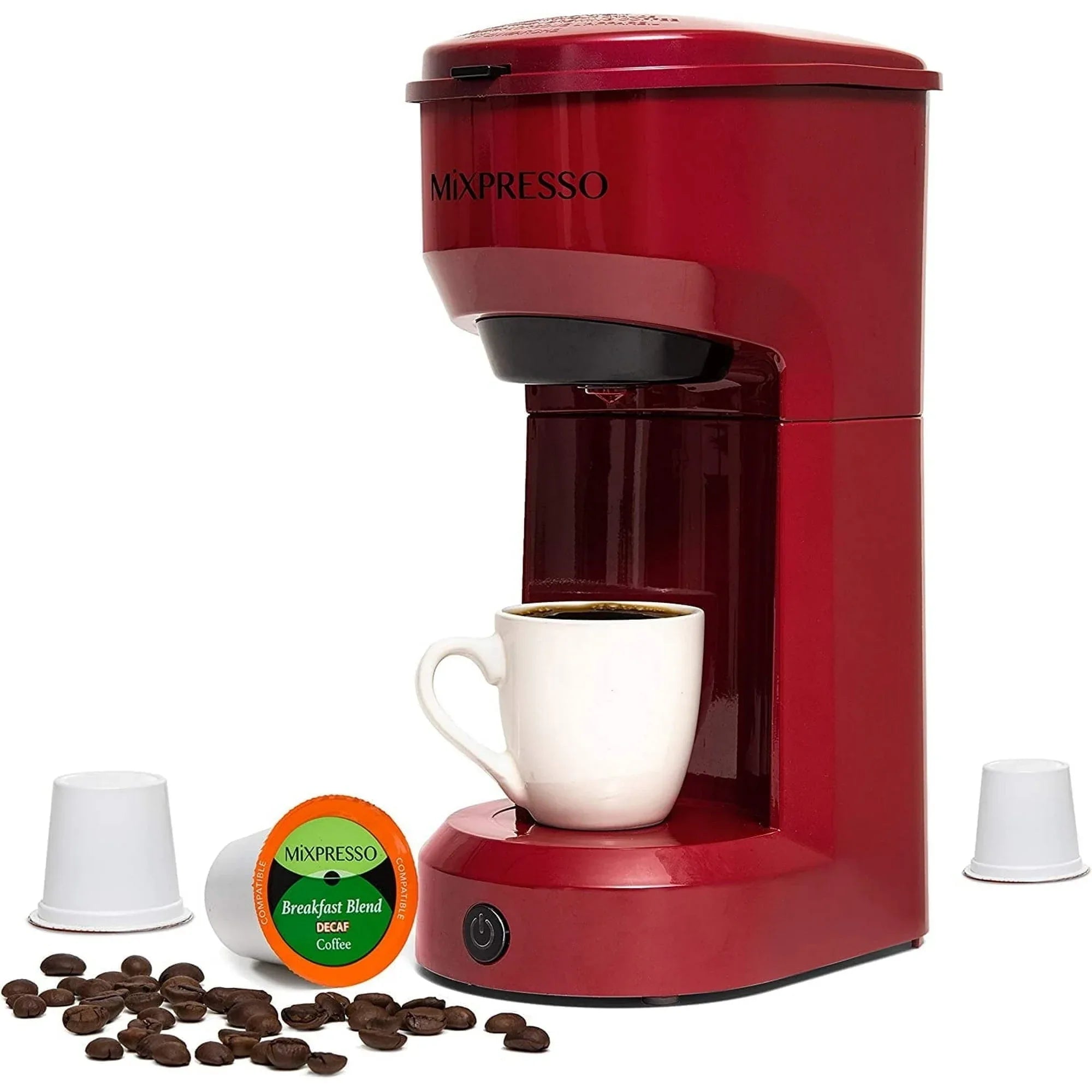 Mixpresso Single Serve Coffee Brewer, K Cup Compatible & Ground Coffee, White - USA MEGA SHOP