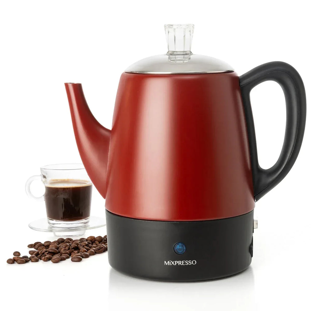 Mixpresso Percolator Coffee Pot Electric 10 Cup, Stainless Steel Coffee Maker, Coffee Percolator Electric With Keep Warm Function, 10 Cups Stainless Steel Perculator With Basket (Shiny Blue) - USA MEGA SHOP