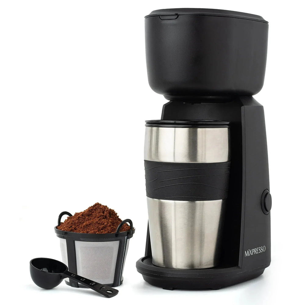 Mixpresso 1-Cup Drip Coffee Maker, Personal Single Serve Coffee Maker & 14oz Travel Mug - USA MEGA SHOP