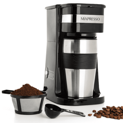 Mixpresso 1-Cup Drip Coffee Maker, Personal Single Serve Coffee Maker & 14oz Travel Mug - USA MEGA SHOP
