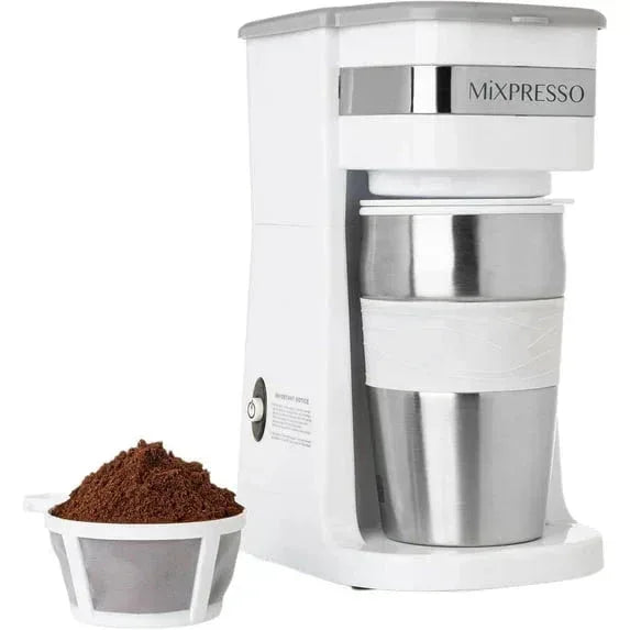 Mixpresso 1-Cup Drip Coffee Maker, Personal Single Serve Coffee Maker & 14oz Travel Mug - USA MEGA SHOP