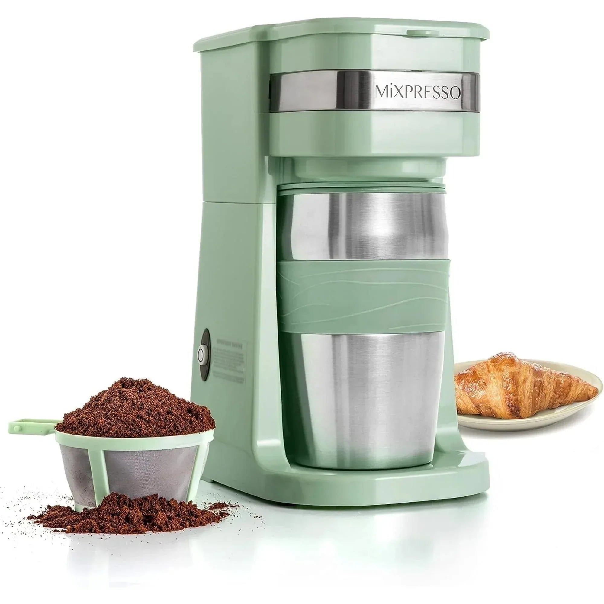 Mixpresso 1-Cup Drip Coffee Maker, Personal Single Serve Coffee Maker & 14oz Travel Mug - USA MEGA SHOP