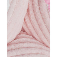 Pink plush fabric panel with stitched ribbed texture and soft seam lines