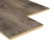 Wood plank laminate flooring board with straight edges and textured surface