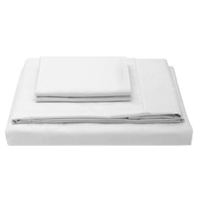 Stacked white sheet set with two folded sheets