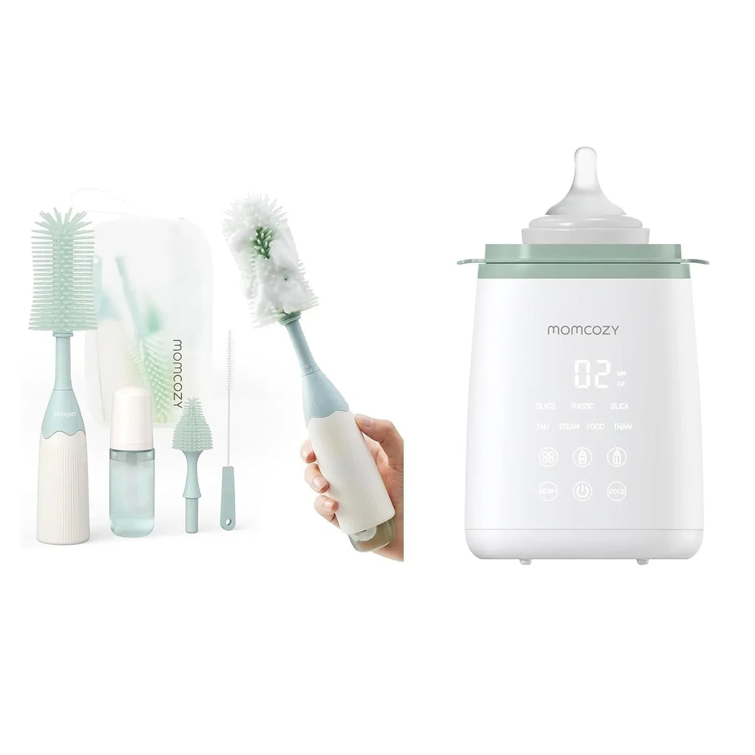 Momcozy Baby Bottle Warmer, 6-in-1 Smart Temperature Control, Fast Baby Food Heater, Steam Sterilizer & Momcozy Breastmilk Storage Bags, Temp-Sensing Discoloration Milk Storage Bags, 180ml/120 Count - USA MEGA SHOP