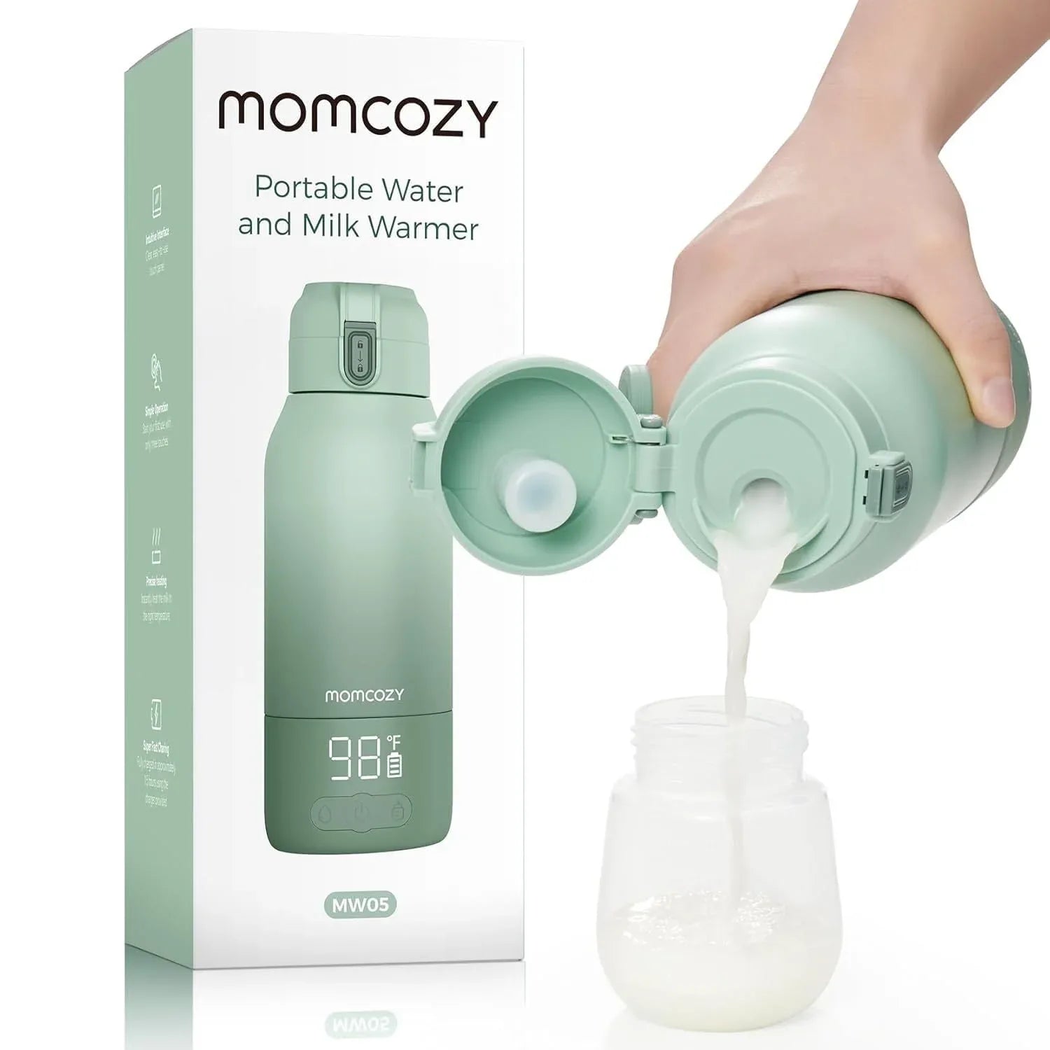Momcozy Portable Milk Warmer for Travel â€“ Dual Heating Modes for Breast Milk and Momcozy Portable Bottle Brush Set - Baby Bottle Cleaner Kit - USA MEGA SHOP