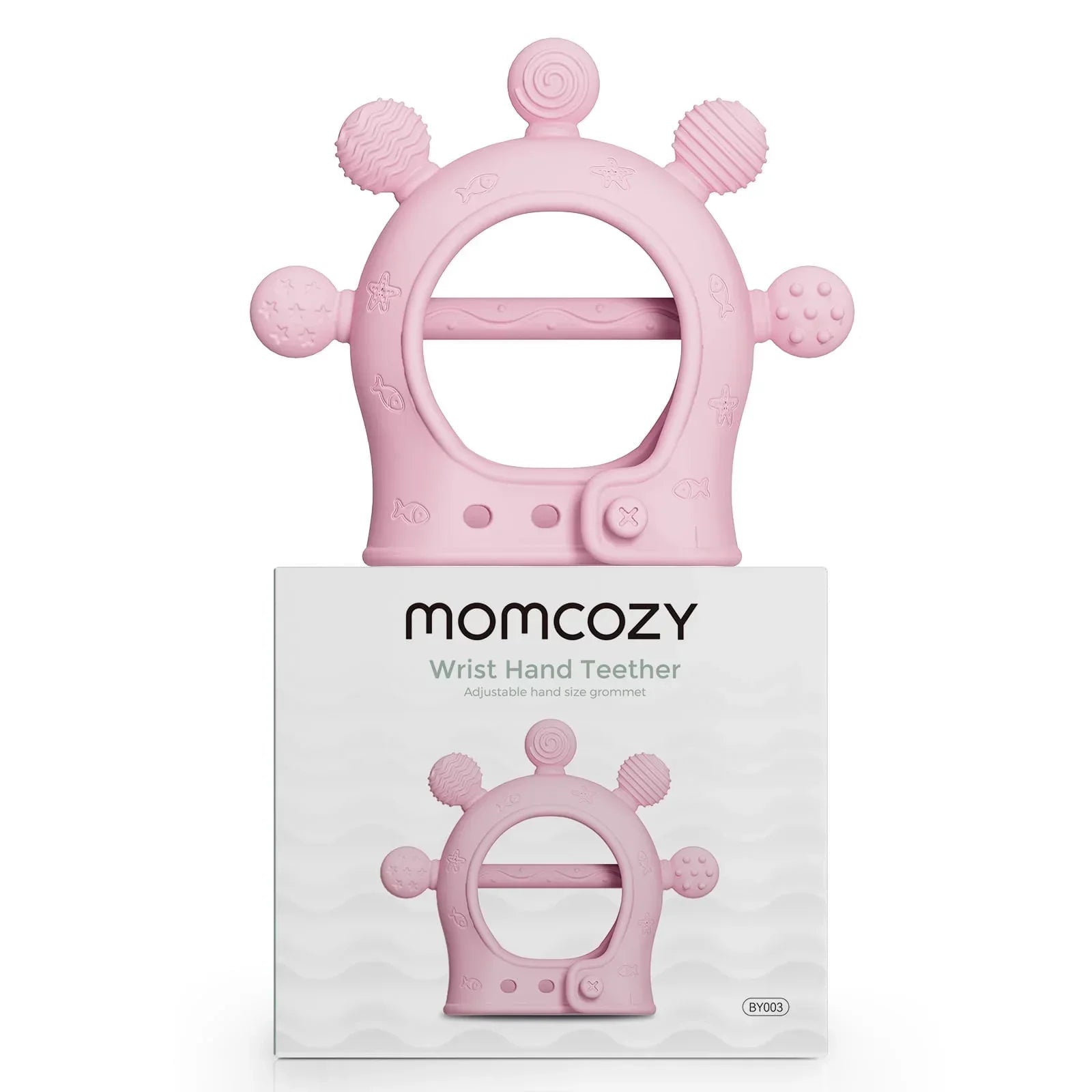 Momcozy Silicone Baby Teether Diver Blue, Teething Relief Toys for Infant 0-12 Months, 1 Count