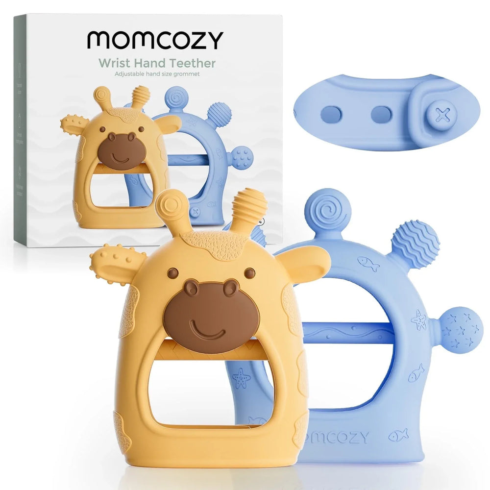 Momcozy Silicone Baby Teether Diver Blue, Teething Relief Toys for Infant 0-12 Months, 1 Count - USA MEGA SHOP