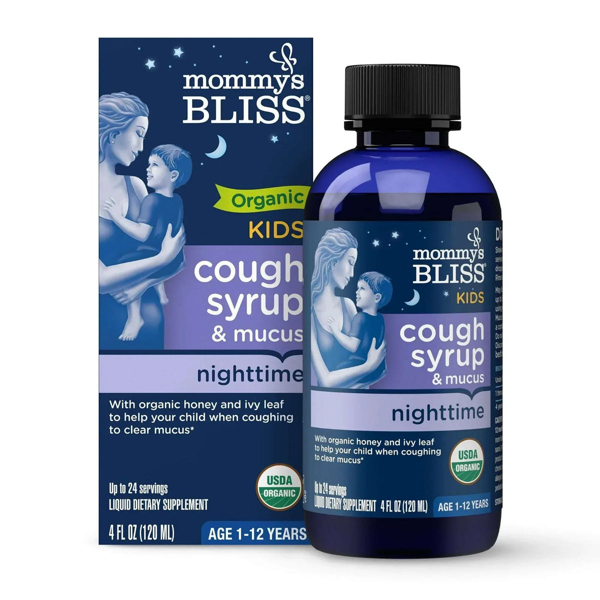 Mommy’s Bliss Kids Organic Cough Syrup, Nighttime, Berry Flavor, 4 fl oz