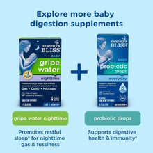 Baby digestion supplement bundle graphic with gripe water nighttime and probiotic drops