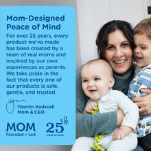Mom-Designed Peace of Mind card with mommy and baby holding and smiling
