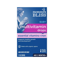 Baby multivitamin drops box, essential vitamins and iron, age 2 months+