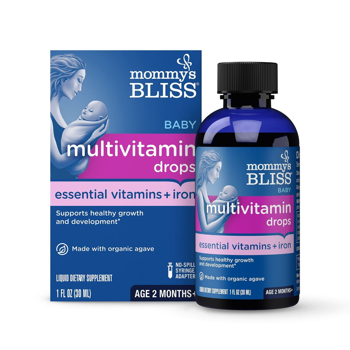 Mommy's Bliss Baby Multivitamin and Iron Dietary Supplement, Grape Flavor, 30 ml