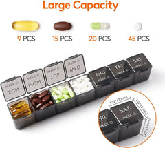 Monthly Pill Organizer, 28 Days, Compact, Portable for Elderly Parents, Patients (28 Grids) - Brands For Less USA