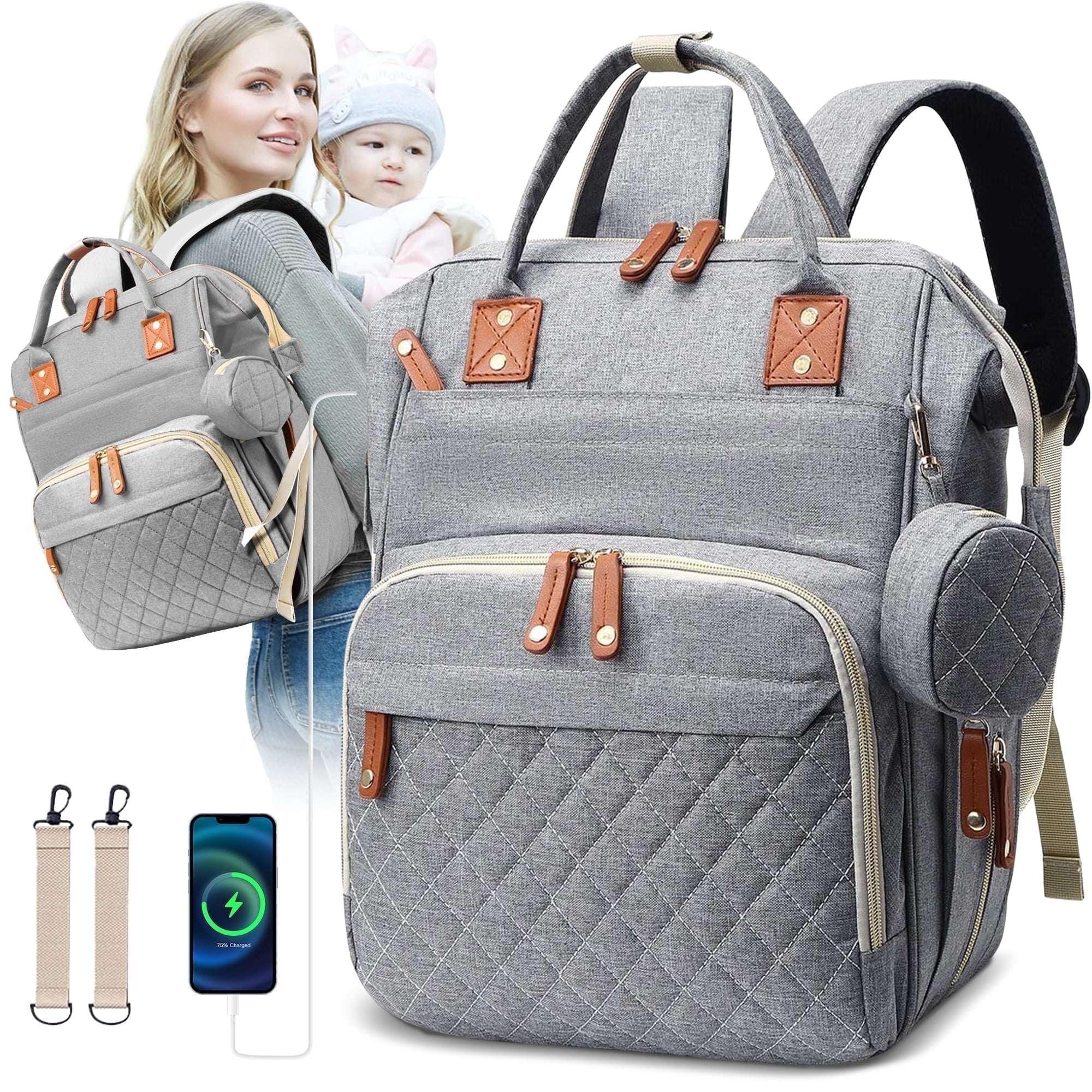 Morfone Baby Diaper Bag Backpack, Multifunction Waterproof Baby Bag with USB Charging Port, Stroller Straps & Pacifier Case Unisex, Colorful