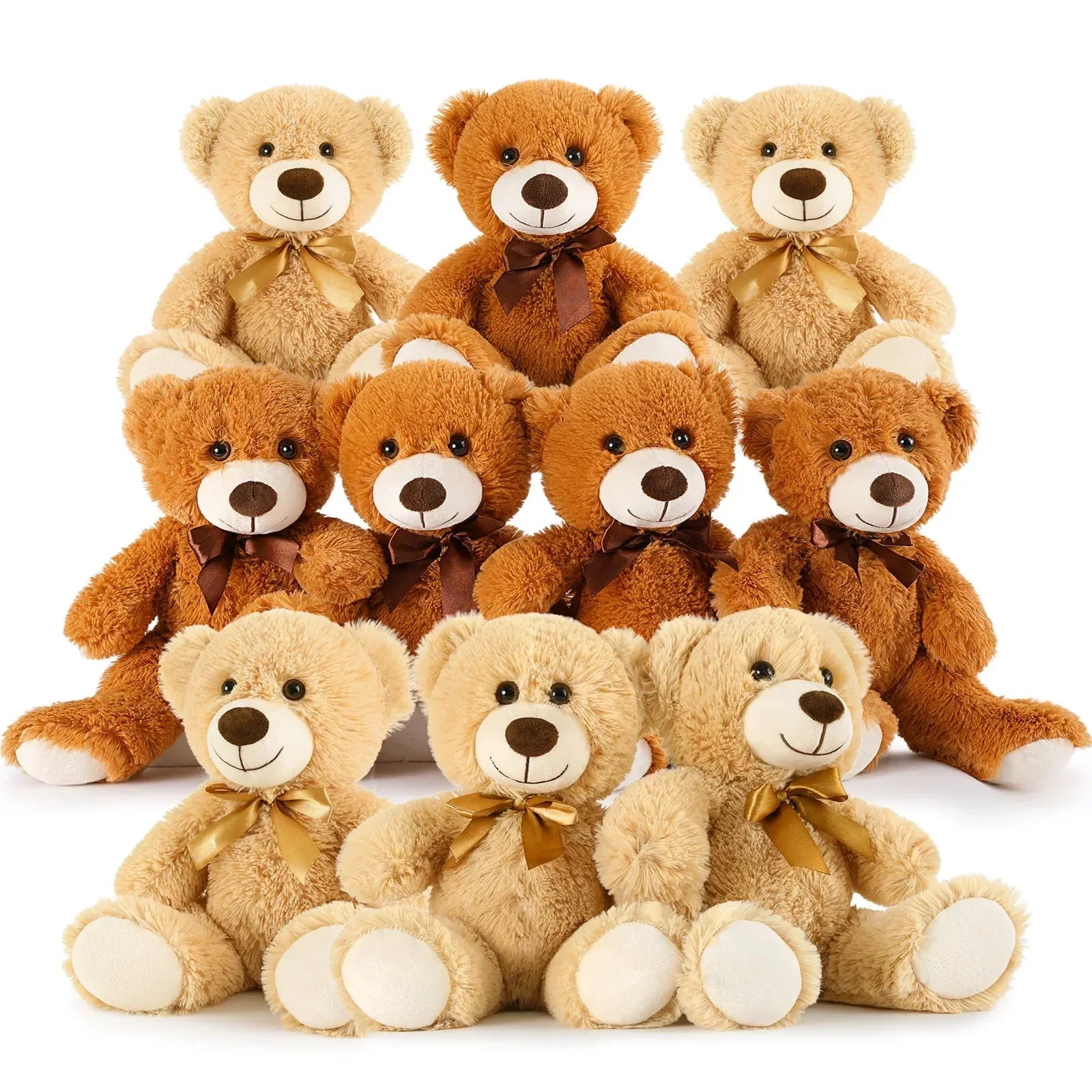 MorisMos 5 Packs Teddy Bears 14'' Bulk Stuffed Animals Plush Bear