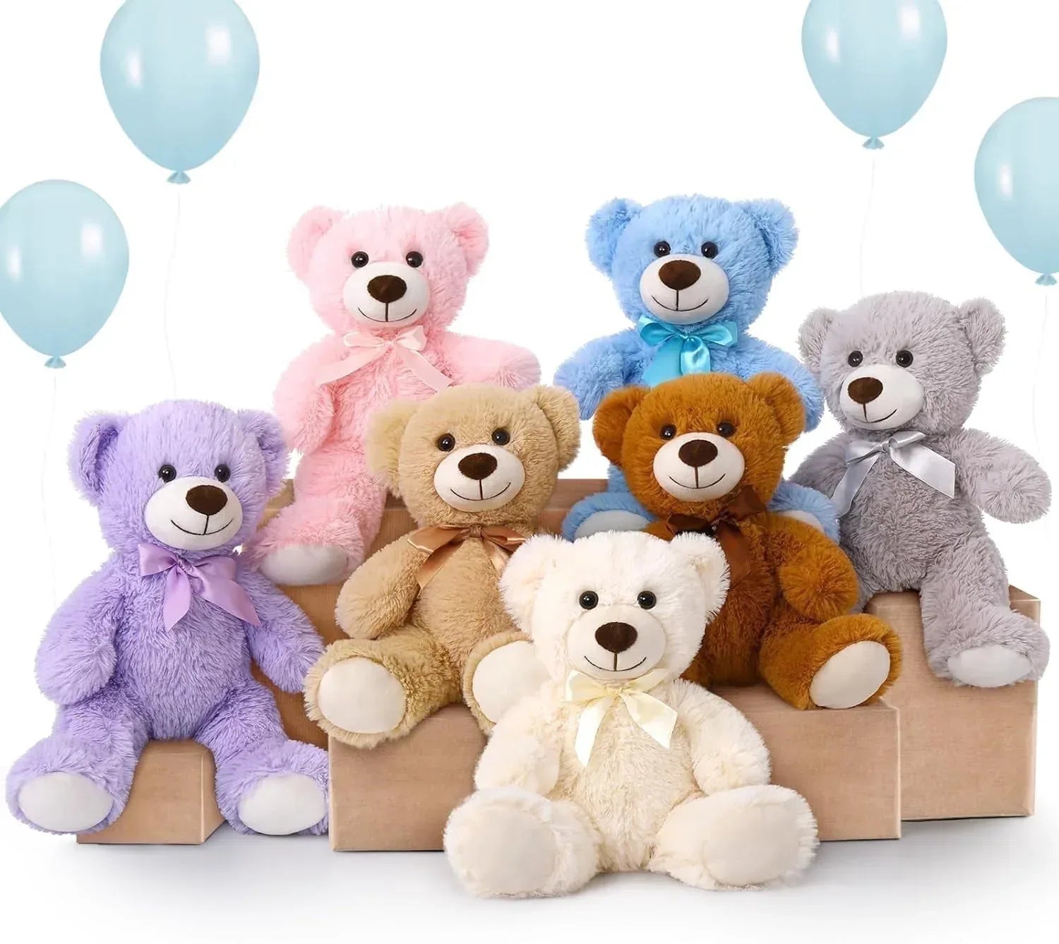 MorisMos 5 Packs Teddy Bears 14'' Bulk Stuffed Animals Plush Bear