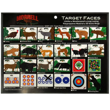 80 cm target face chart with animal scoring designs and ring-spot color guide