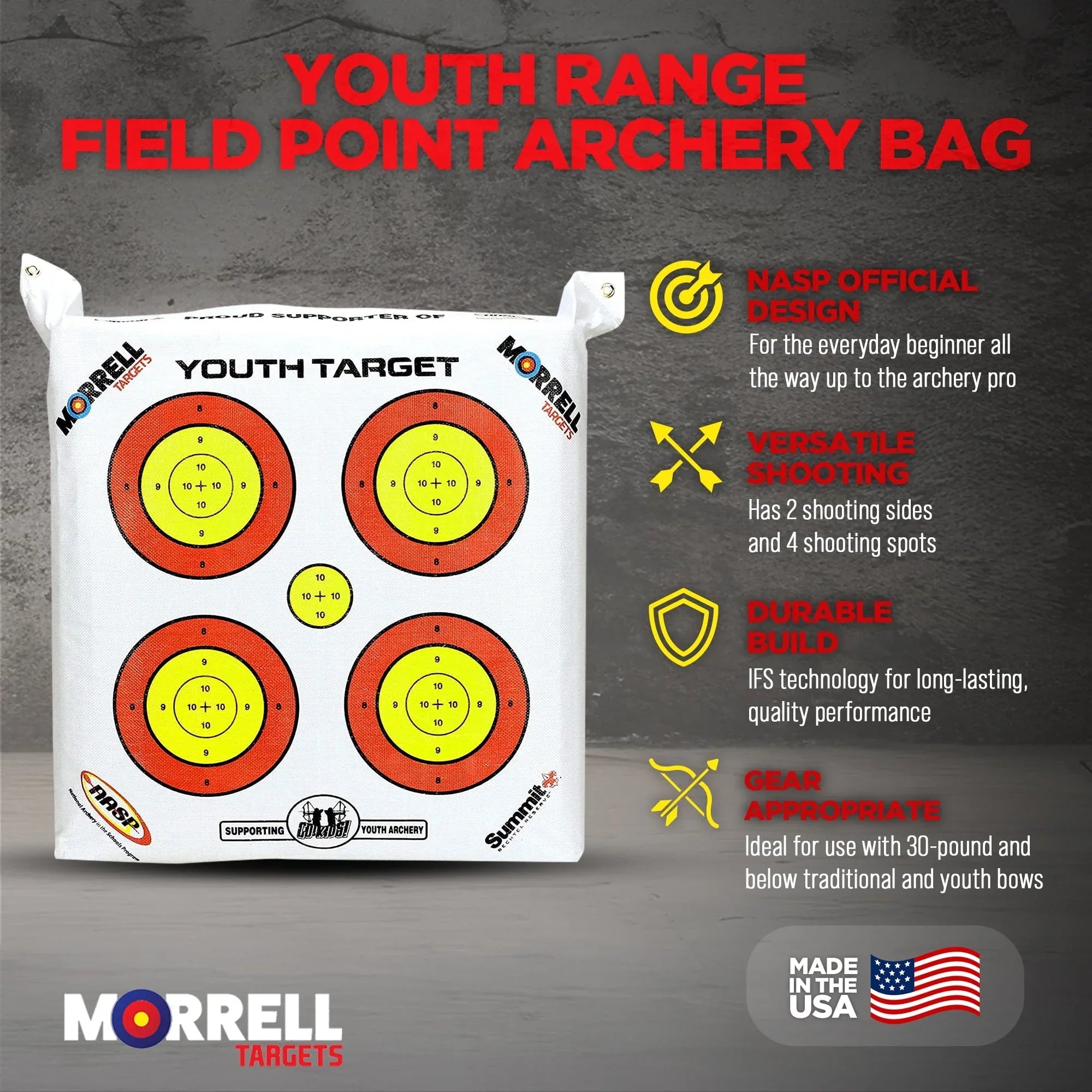 Morrell Lightweight Portable Youth Range Field Point Archery Bag Target
