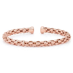 Mosaic Chain Bangle Bracelet Set in Sterling Silver & 18K Gold Plated