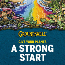 Groundswell performance soil graphic with illustrated roots and 'Give your plants a strong start'