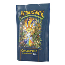 Groundswell performance soil bag front, dark blue with Mother Earth logo and 8 qt