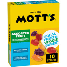 Mott's Assorted Fruit fruit-flavored snack box with 10 pouches
