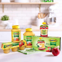 Mott's no sugar added applesauce pouches and juice bottles with variety pack box