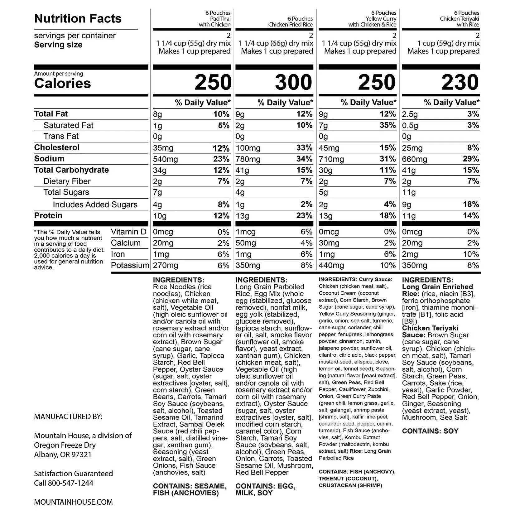 Mountain House Asian Inspired Freeze Dried Kit, 24-count (48 Total Servings) - USA MEGA SHOP