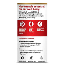 Move Free Ultra UC-II triple collagen and boron supplement facts label panel
