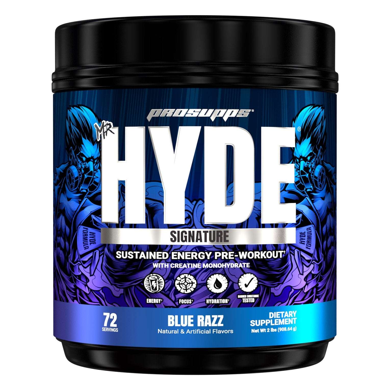 Mr. Hyde Signature Pre-Workout Blue Razz with Creatine, 72 Servings