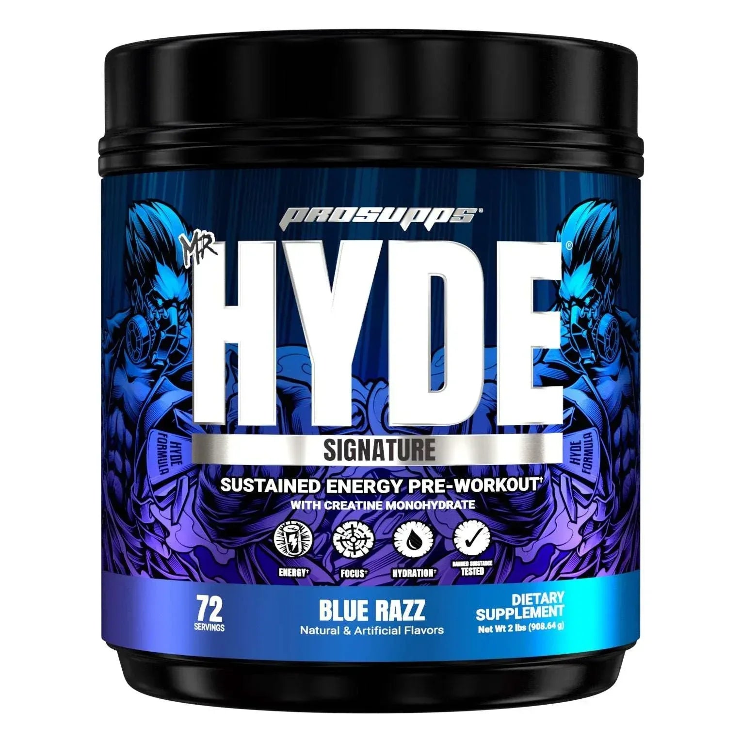 Mr. Hyde Signature Pre-Workout, Blue Razz, 72 Servings