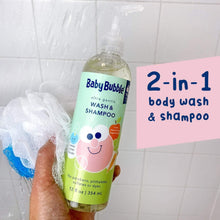 BabyBubble 2-in-1 wash & shampoo bottle with pump, angled view