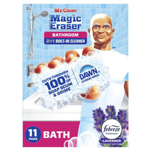 Lavender Magic Eraser 2-in-1 bathroom cleaning sponge, 11-count retail box