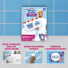 Lavender-scent Magic Eraser bathroom cleaning sponge pads in retail box