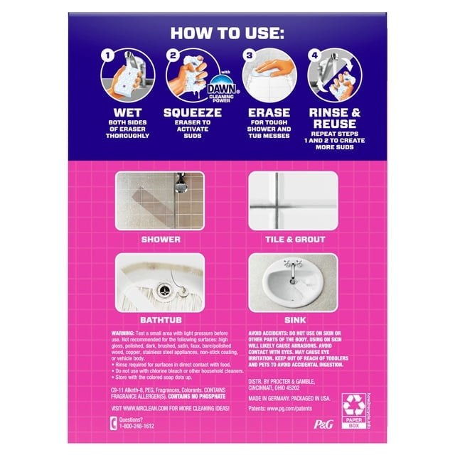 Mr. Clean Magic Eraser Shower & Tub Sponge, Lavender, 12 ct.