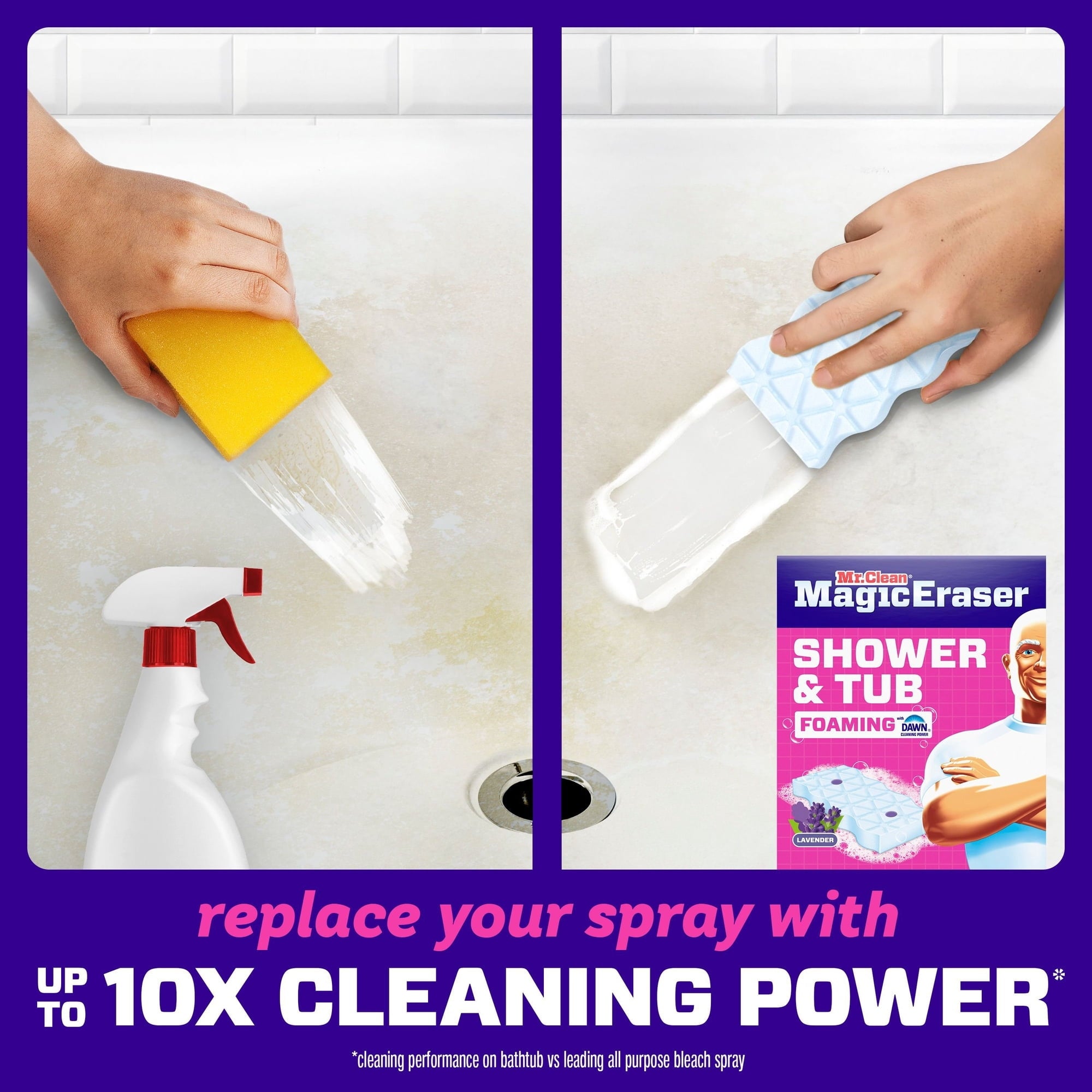 Mr. Clean Magic Eraser Shower & Tub Sponge, Lavender, 12 ct.