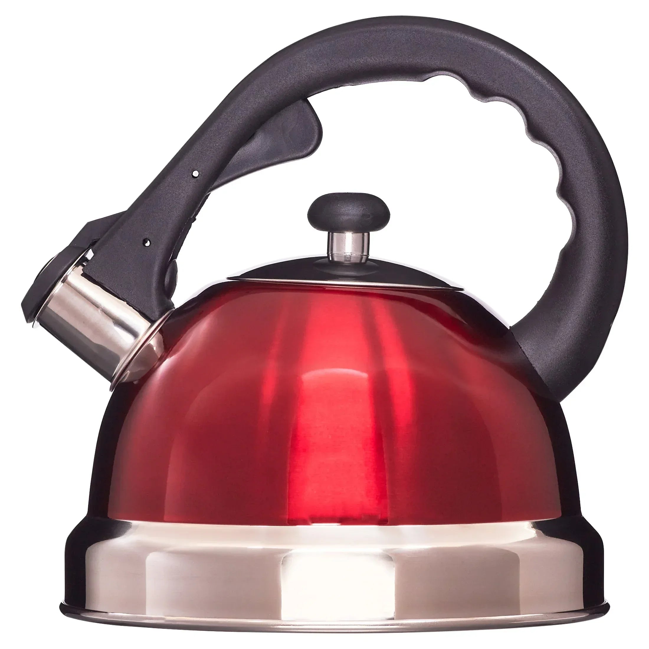 Mr. Coffee Claredale 1.7 Qt Whistling Stainless Steel Tea Kettle in Red - USA MEGA SHOP