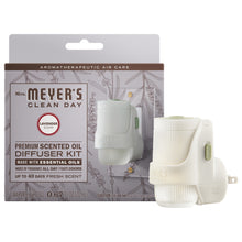 Plug-in oil diffuser warmer and lavender-scented refill kit in retail box, 1 warmer