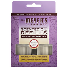Mrs. Meyer's Clean Day Premium Scented Oil Plug-in Diffuser, Air Freshener Refills - Compassion Flower - 0.67 fl oz, 2 pack